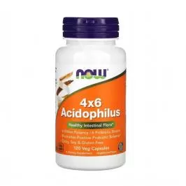 4x6 ацидофильные бактерии 4x6 Acidophilus от NOW (120 caps)